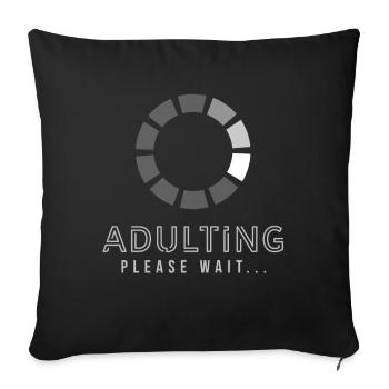 Adulting Enfin 18 ans 18ème cadeau d'anniversaire - Housse de coussin décorative 45 x 45 cm - noir - Devant