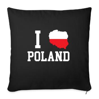 Pologne - Housse de coussin décorative 45 x 45 cm - noir - Devant