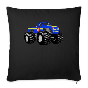 Cooler Monstertruck - Sofakissenbezug 45 x 45 cm - Schwarz - Vorne