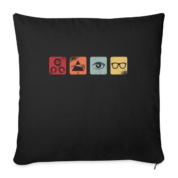 Orthoptist Profession Retro 90s Gift - Sofa pillowcase 17,3'' x 17,3'' (45 x 45 cm) - black - Front