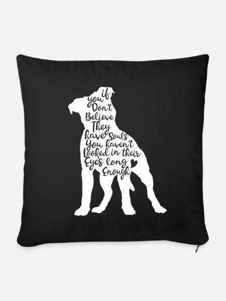 Pitbull Seele - Sofakissenbezug 45 x 45 cm - Schwarz