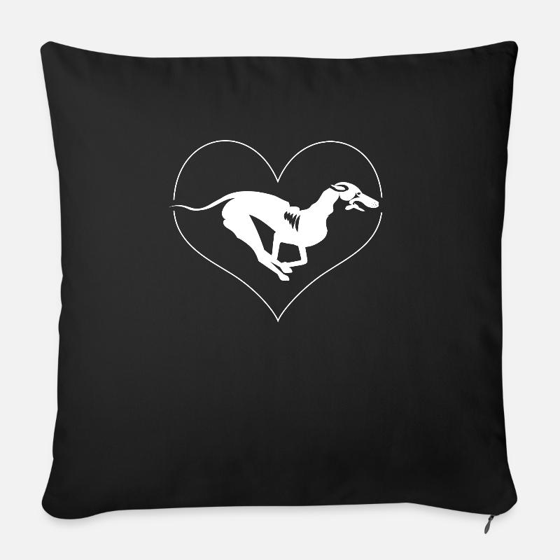 Whippet Liebhaber Hunderassen Kunstgeschenk - Sofakissenbezug 45 x 45 cm - Schwarz