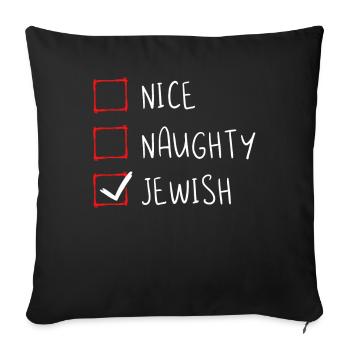 Nice Naughty Jewish - Housse de coussin décorative 45 x 45 cm - noir - Devant
