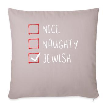 Nice Naughty Jewish - Sofa pillowcase 17,3'' x 17,3'' (45 x 45 cm) - light taupe - Front