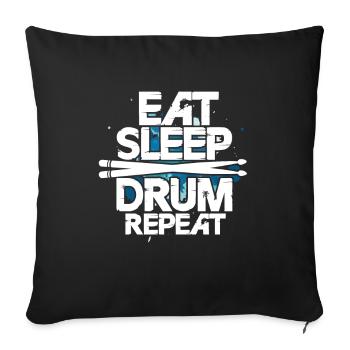 Drums - Sofa pillowcase 17,3'' x 17,3'' (45 x 45 cm) - black - Front