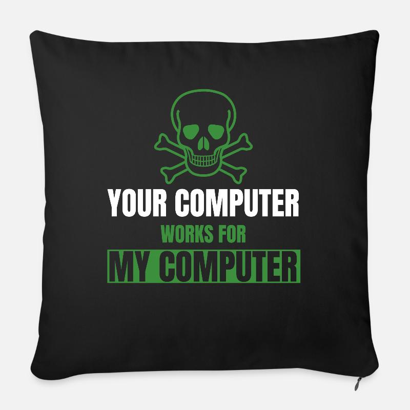 Cadeaux de DevOps Cyber Security Hacker IT Admin - Housse de coussin décorative 45 x 45 cm - noir