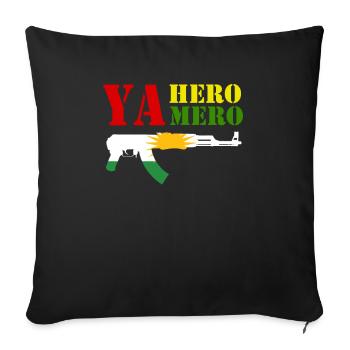 Kurdistan Drapeau Kurdistan Gratuit - Housse de coussin décorative 45 x 45 cm - noir - Devant