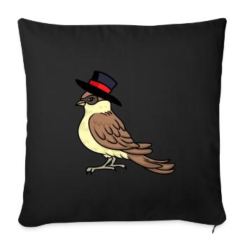 Bird Sparrow Sir Mister Child Children Baby Birds - Sofa pillowcase 17,3'' x 17,3'' (45 x 45 cm) - black - Front