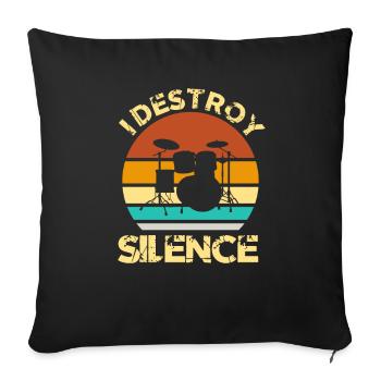 Drummer Drummer Drummer Retro Gift - Sofa pillowcase 17,3'' x 17,3'' (45 x 45 cm) - black - Front