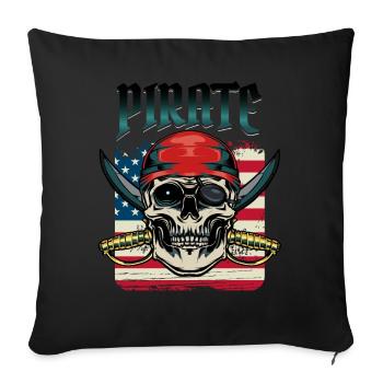 pirate - Sofa pillowcase 17,3'' x 17,3'' (45 x 45 cm) - black - Front