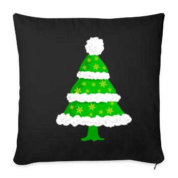 Christmas fir tree - Sofa pillowcase 17,3'' x 17,3'' (45 x 45 cm) - black - Front