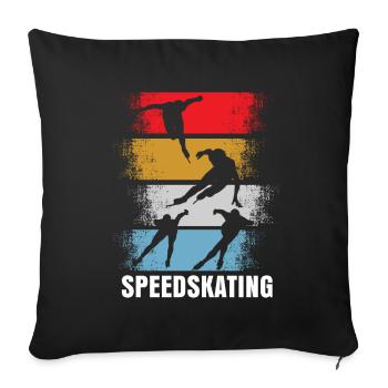 Speed Skating Retro - Sofa pillowcase 17,3'' x 17,3'' (45 x 45 cm) - black - Front