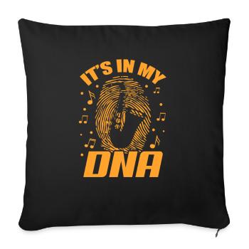 ADN de Saxophone Saxophoniste - Housse de coussin décorative 45 x 45 cm - noir - Devant