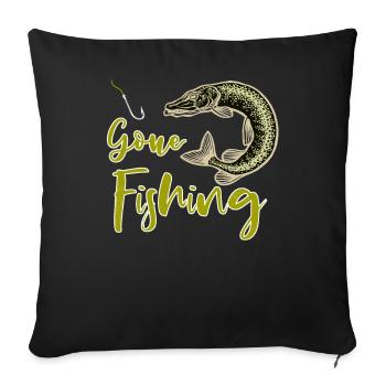 Fishing Gone - Fishhook, Pike - Sofa pillowcase 17,3'' x 17,3'' (45 x 45 cm) - black - Front