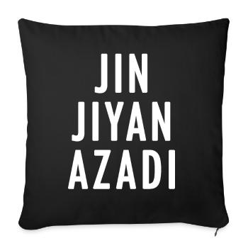 JIN JYAN AZADI - Housse de coussin décorative 45 x 45 cm - noir - Devant