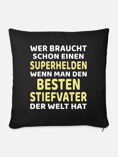 bester Stiefvater lustiges Geschenk - Sofakissenbezug 45 x 45 cm - Schwarz