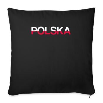 Polska Poland Polish flag Polish - Sofa pillowcase 17,3'' x 17,3'' (45 x 45 cm) - black - Front