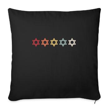 Israel Star of David Pride Hebrew Retro Gift - Sofa pillowcase 17,3'' x 17,3'' (45 x 45 cm) - black - Front