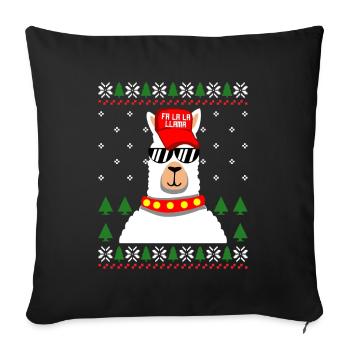 Cool Llama Christmas Ugly Christmas Gift - Sofa pillowcase 17,3'' x 17,3'' (45 x 45 cm) - black - Front
