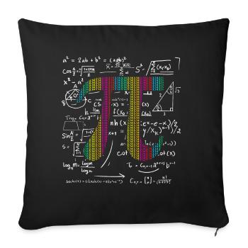 Pi Jour 3.14 Pi symbole avec math equations cadeau - Housse de coussin décorative 45 x 45 cm - noir - Devant