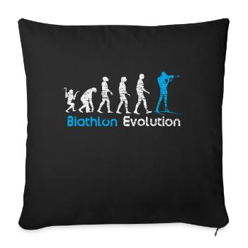 Cadeau de sports d'hiver Biathlon Evolution - Housse de coussin décorative 45 x 45 cm - noir - Devant
