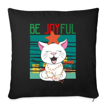 Noël = être heureux - Housse de coussin décorative 45 x 45 cm - noir - Devant