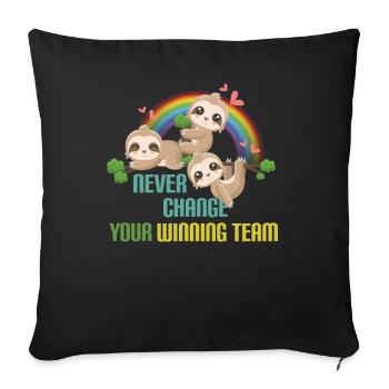 T-shirt paresseux - Housse de coussin décorative 45 x 45 cm - noir - Devant