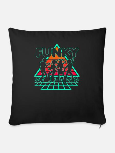 Funk Pop Soul Musik Disco Afro Tanzen Club Feiern - Sofakissenbezug 45 x 45 cm - Schwarz