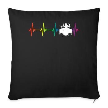 Drums Rainbow Heartbeat - Sofa pillowcase 17,3'' x 17,3'' (45 x 45 cm) - black - Front