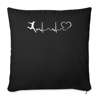 Soccer Heartbeat Ekg VOETBAL DESIGN - Sofakissenbezug 45 x 45 cm - Schwarz - Vorne