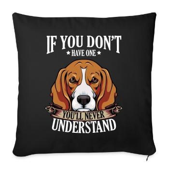 Beagle - Sofakissenbezug 45 x 45 cm - Schwarz - Vorne