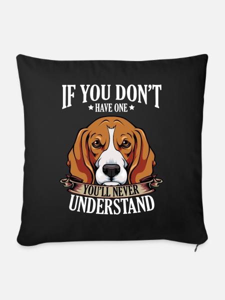 Beagle - Sofakissenbezug 45 x 45 cm - Schwarz
