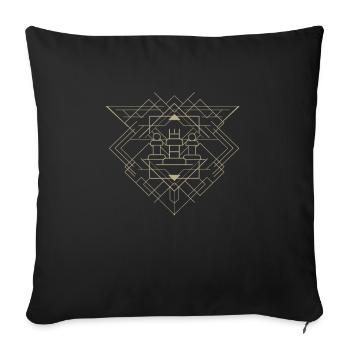 Art Deco Chess Rook - Sofa pillowcase 17,3'' x 17,3'' (45 x 45 cm) - black - Front