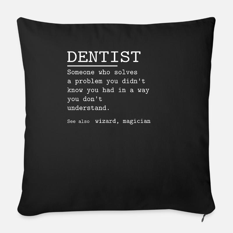 DENTIST - Sofakissenbezug 45 x 45 cm - Schwarz
