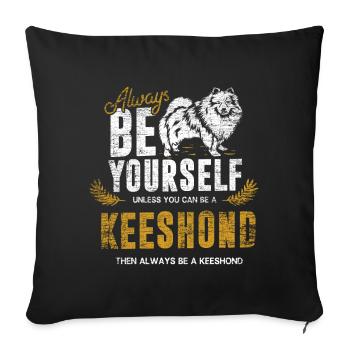 Keeshond gift - Sofa pillowcase 17,3'' x 17,3'' (45 x 45 cm) - black - Front