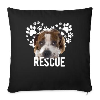 Süßer Pitbull Rettungshund - Sofakissenbezug 45 x 45 cm - Schwarz - Vorne