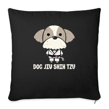 Shih Tzu Juijitsu - Housse de coussin décorative 45 x 45 cm - noir - Devant