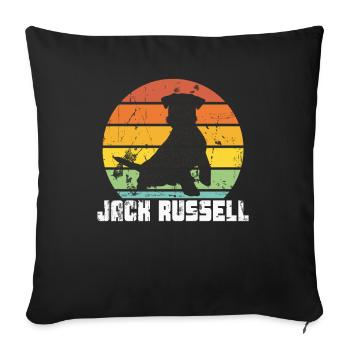 Style vintage Jack Russell - Housse de coussin décorative 45 x 45 cm - noir - Devant