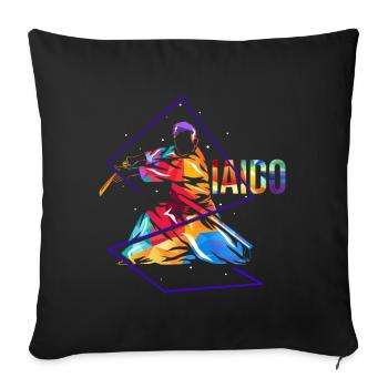 Iaido - Sofa pillowcase 17,3'' x 17,3'' (45 x 45 cm) - black - Front