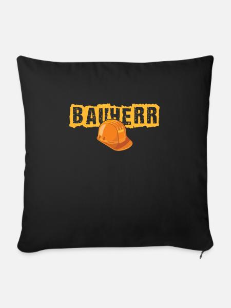 Bauherr Schutzhelm Hausbau Baustelle Bau Geschenk - Sofakissenbezug 45 x 45 cm - Schwarz