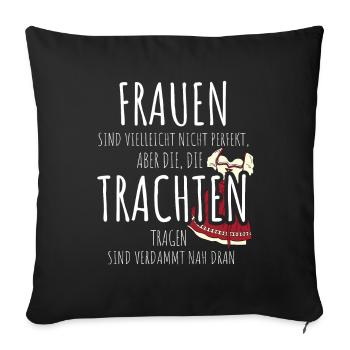 Traditionelle Trachten Bayern Trachten Frauen - Sofakissenbezug 45 x 45 cm - Schwarz - Vorne