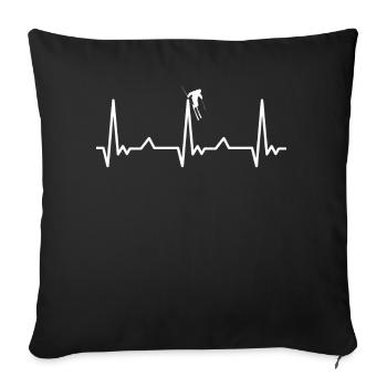Skiing Skiing Skiing Skiing Skiing Berg - Sofa pillowcase 17,3'' x 17,3'' (45 x 45 cm) - black - Front