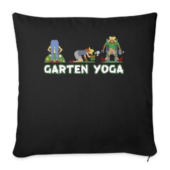 GARTEN YOGA - Sofakissenbezug 45 x 45 cm - Schwarz - Vorne