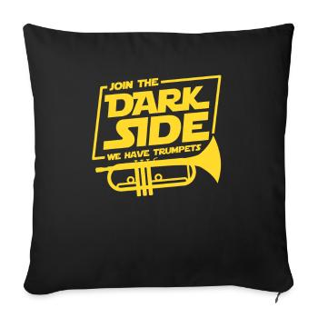 Trompette - Housse de coussin décorative 45 x 45 cm - noir - Devant