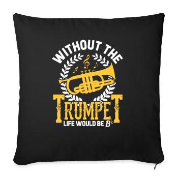 Trompette - Housse de coussin décorative 45 x 45 cm - noir - Devant