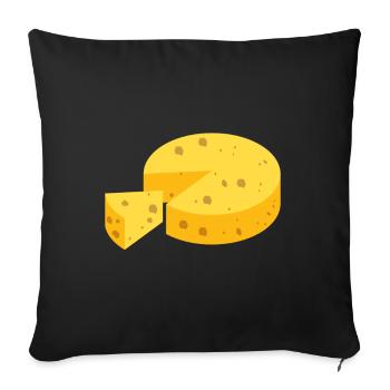 Cheese - Sofa pillowcase 17,3'' x 17,3'' (45 x 45 cm) - black - Front