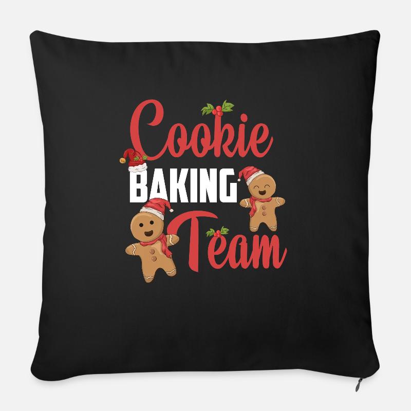 Cookie Baking Team Lebkuchen Weihnachtsbäckerei - Sofakissenbezug 45 x 45 cm - Schwarz