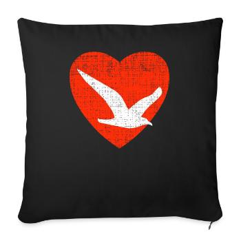 Heart For Gulls - Sofa pillowcase 17,3'' x 17,3'' (45 x 45 cm) - black - Front