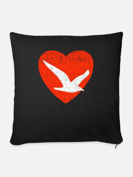 Heart For Gulls - Sofakissenbezug 45 x 45 cm - Schwarz