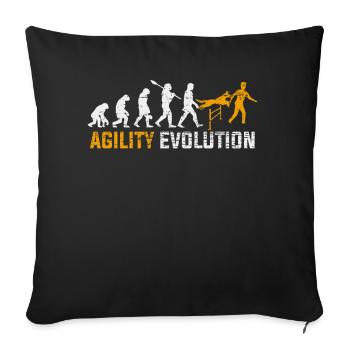 Agility Hund Sport Evolution Geschenk - Sofakissenbezug 45 x 45 cm - Schwarz - Vorne